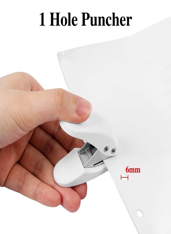 Aunifun Mini Hole Puncher, 10 Sheets Punch Capacity, Single Ring Cute Handheld Hole Punches for Paper, Scrapbooks Paper, Crafts, Stationery - Image 2