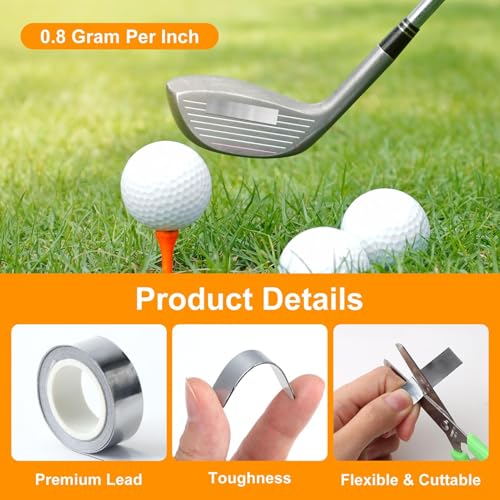 xinxingin Golf Grip Tape, Lead Tape for Golf Clubs, Tennis Rackets, Badminton, Pickleball Paddles, Adjust Swing Weight, Customize Equipment Feel, 30g, 12 * 1070mm - Image 3