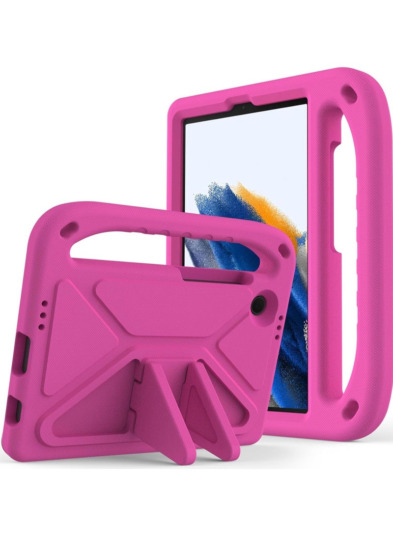 جراب للأطفال لجهاز Samsung Galaxy Tab A9 (2023) SM-X110 /SM-X115، جراب خفيف الوزن واقٍ مقاوم للصدمات من مادة EVA مناسب للأطفال، جراب متين بمقبض وحامل للكمبيوتر اللوحي (وردي) - Image 2