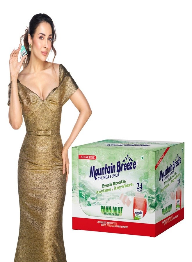 Mountain Breeze Sugar-Free Paanmint Fresh Breath Strips (18 Strips Each) Pack of 24 - Image 1