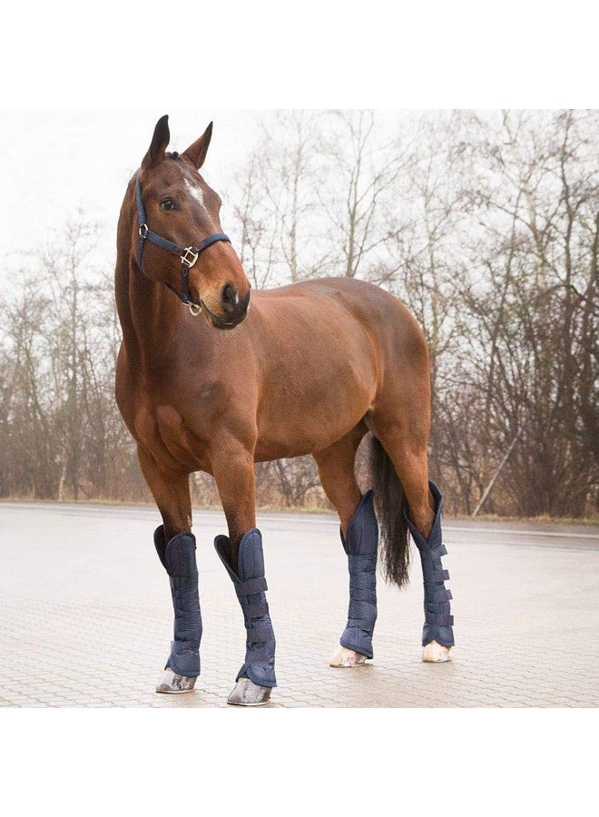 HORZE Horse Shipping Boots Set of 4 - Peacoat Dark Blue - Cob - Image 4