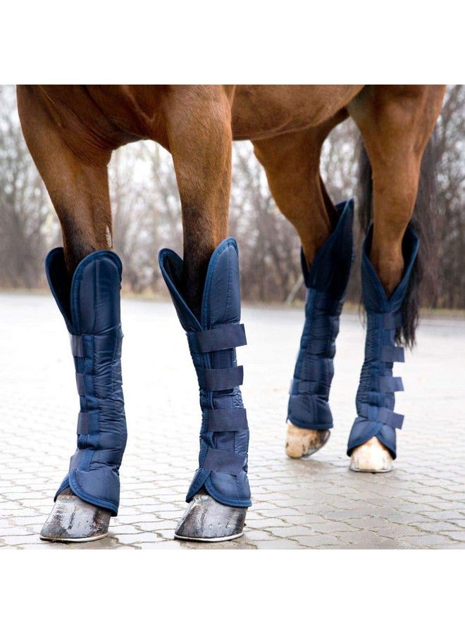 HORZE Horse Shipping Boots Set of 4 - Peacoat Dark Blue - Cob - Image 3