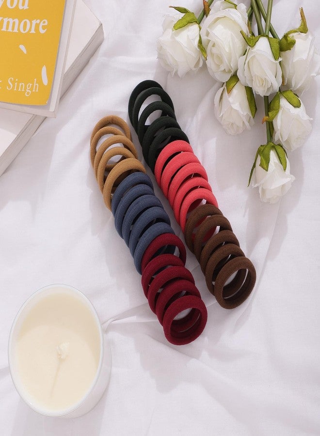 Diversa ربطات شعر مطاطية داكنة اللون من DIVERSA، ربطات شعر قابلة للتمدد، ربطات شعر للشعر الكثيف، ربطات شعر للنساء والفتيات (عبوة من 30 قطعة) - Image 4