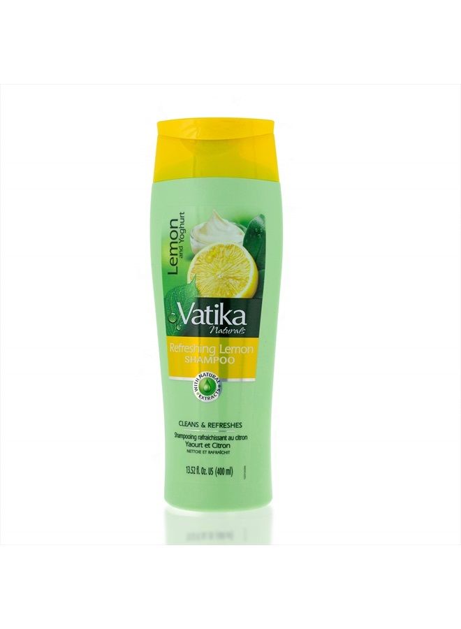 Dabur Vatika Naturals Shampoo for Women - Nourish and Rejuvenate Your Natural Hair - Strengthening & Moisturizing Hair Cleanser for Curly Hair, Damaged Hair, All Hair Types (400ml Refreshing Lemon) - Image 1