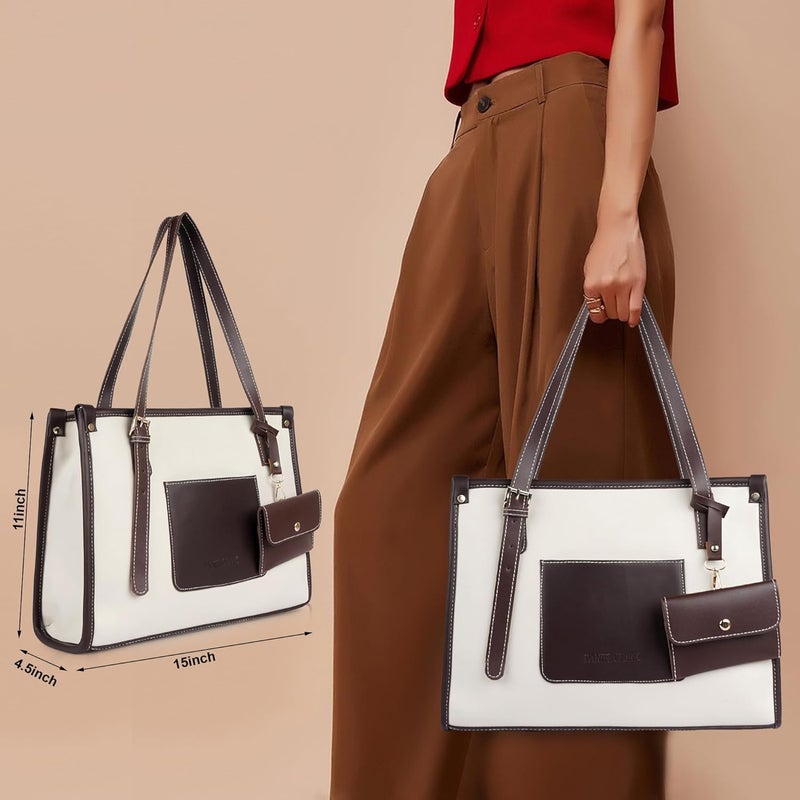 Daniel Clark Shoulder Tote Bag with Front Pocket and Detachable Pouch for Office- for Women & Girls - Image 5