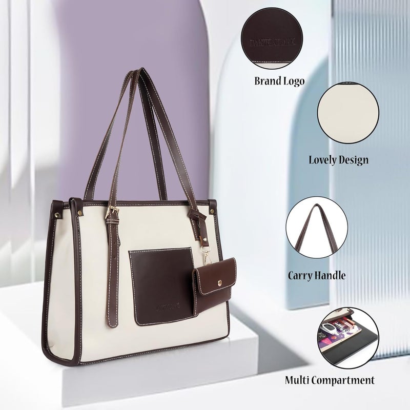 Daniel Clark Shoulder Tote Bag with Front Pocket and Detachable Pouch for Office- for Women & Girls - Image 2