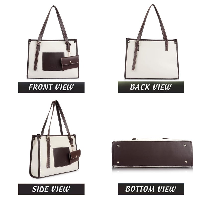 Daniel Clark Shoulder Tote Bag with Front Pocket and Detachable Pouch for Office- for Women & Girls - Image 3