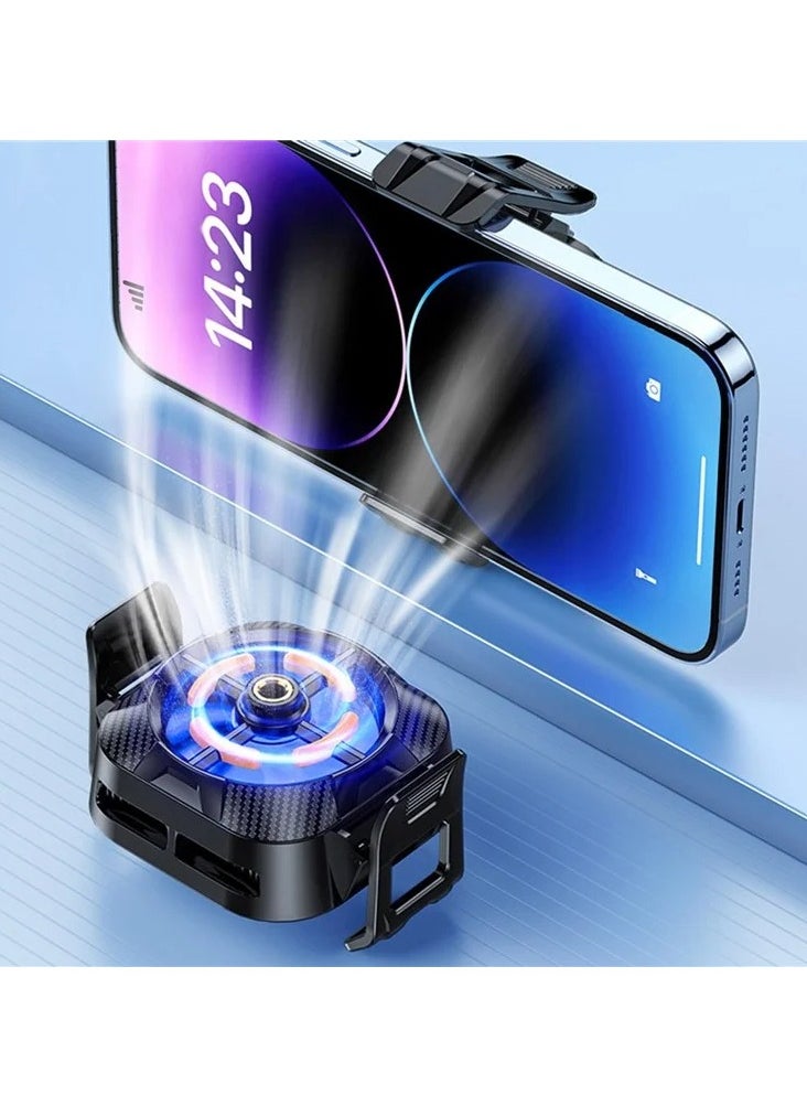 مبرد الهاتف المغناطيسي عالي الطاقة X94 LED - مروحة تبريد أشباه الموصلات خفيفة الوزن لأجهزة Android و iPhone، مثالية للألعاب والبث المباشر