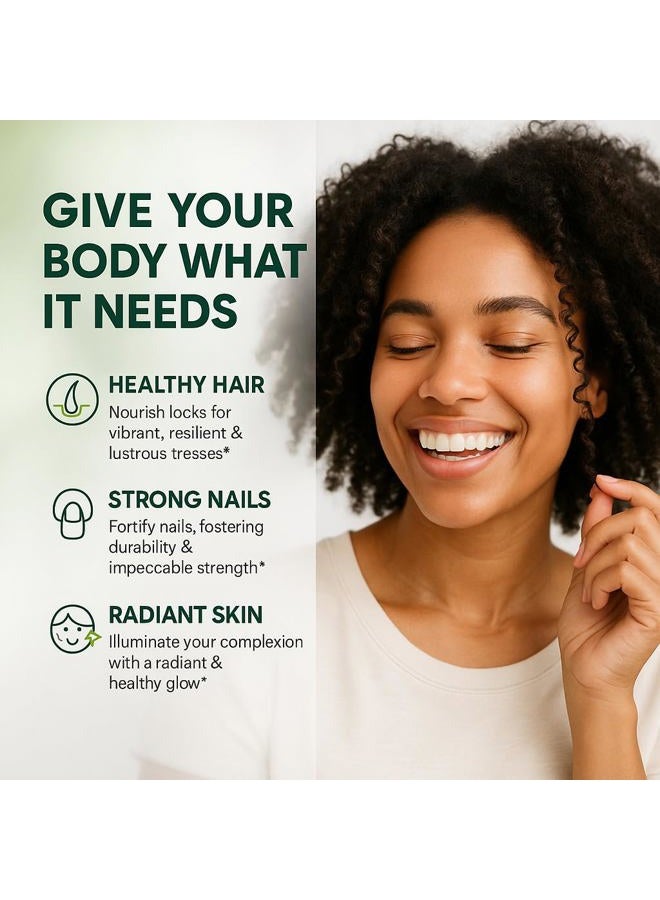 vitaxmin Biotin 10000mcg with Collagen Keratin Hyaluronic Acid - Hair Growth Vitamins for Women & Men - Hair Skin and Nails Vitamins with B Complex - 60 Capsules - Image 2