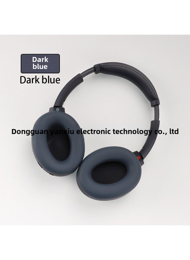 Suitable For SONY SONY WH-1000XM4 Ear Cap Head Beam Cover Skeleton Silicone Earmuffs Earplugs Protective Shell-Color:Ear Cap Dark Blue-Model:Sony WH-1000XM4 - Image 1