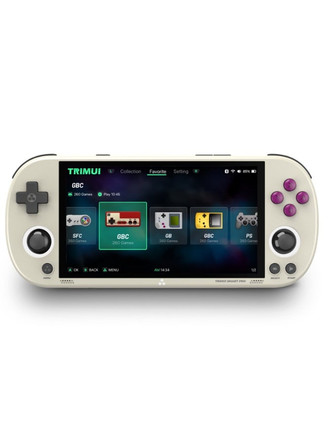 تريميو جهاز ألعاب رجعي ذكي للمحترفين، شاشة IPS بحجم 4.96 بوصة ودقة 720x1280، جهاز ألعاب مزود ببطاقة TF مدمجة بسعة 64 جيجابايت، بطارية ليثيوم 5000 مللي أمبير، يدعم محاكيات متعددة، جهاز ألعاب عادي (رمادي) - Image 1