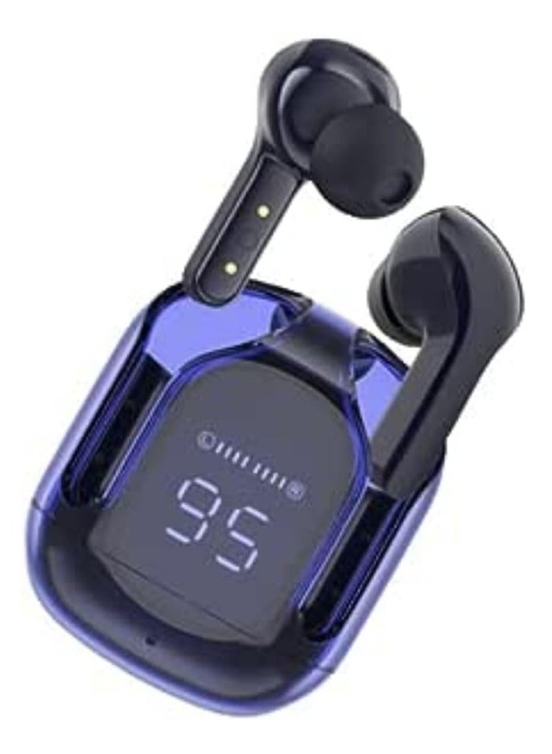 ACEFAST TWS T6 Wireless Earphones – Navy Blue, featuring Bluetooth 5.0 and Hi-Fi sound, with noise reduction and a long battery life, along with touch controls for easy operation.