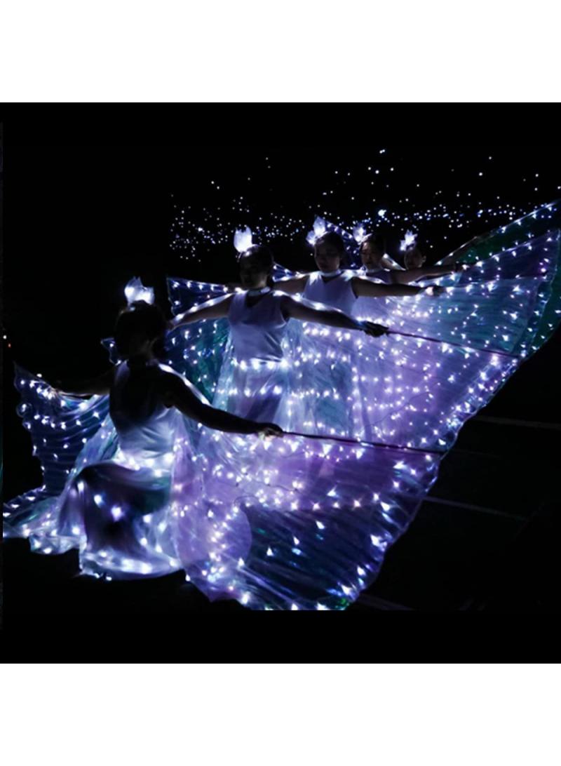 Bluejw Belly Dance Adjustable Led Isis Wings Cloak Dancing Props Accessories LED Wing Belly Dance Glow Light Up Costume Party Club Wear Wings With Sticks - Image 4