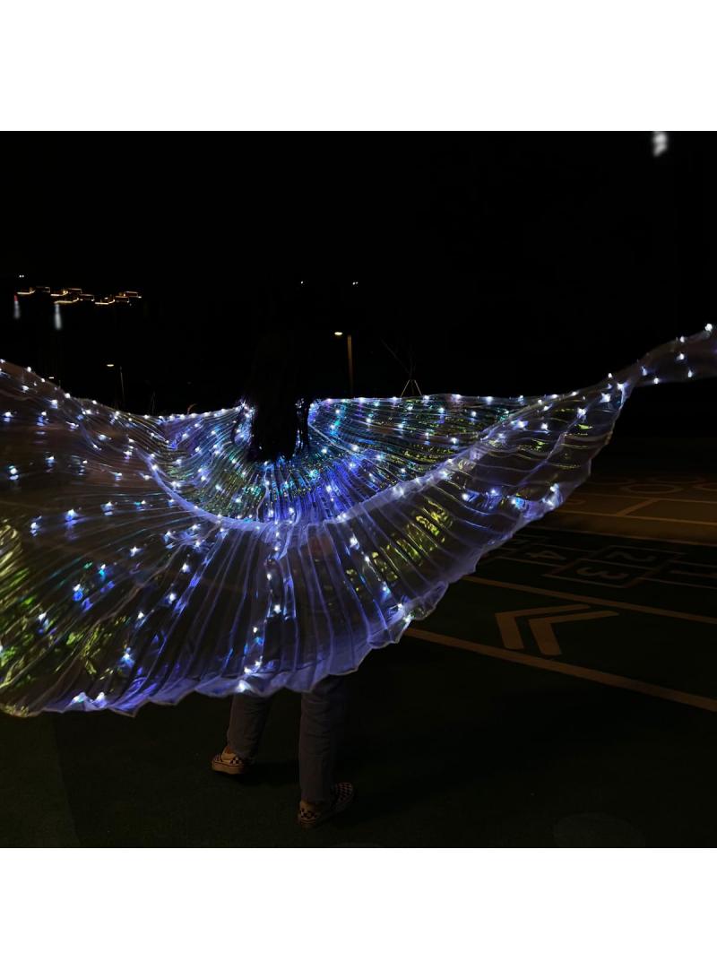 Bluejw Belly Dance Adjustable Led Isis Wings Cloak Dancing Props Accessories LED Wing Belly Dance Glow Light Up Costume Party Club Wear Wings With Sticks - Image 2