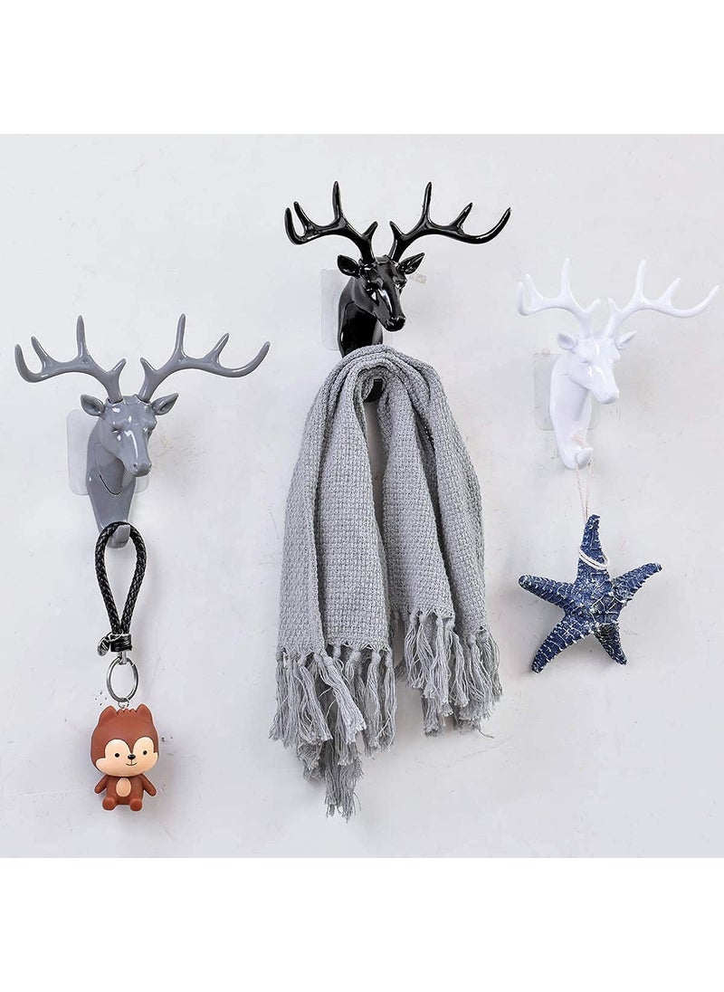 HomeAra HomeAra Exquisitely Crafted Deer Head Hanging Hook Self Adhesive Wall Door Hook Hanger for Bags Keys and More Rustic Wildlife Inspired Decorative Holder with Easy StickOn Design White  - Image 5