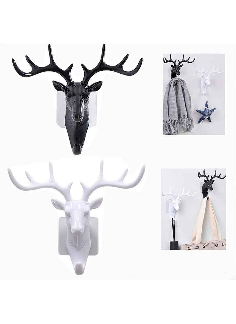 HomeAra HomeAra Exquisitely Crafted Deer Head Hanging Hook Self Adhesive Wall Door Hook Hanger for Bags Keys and More Rustic Wildlife Inspired Decorative Holder with Easy StickOn Design White  - Image 4
