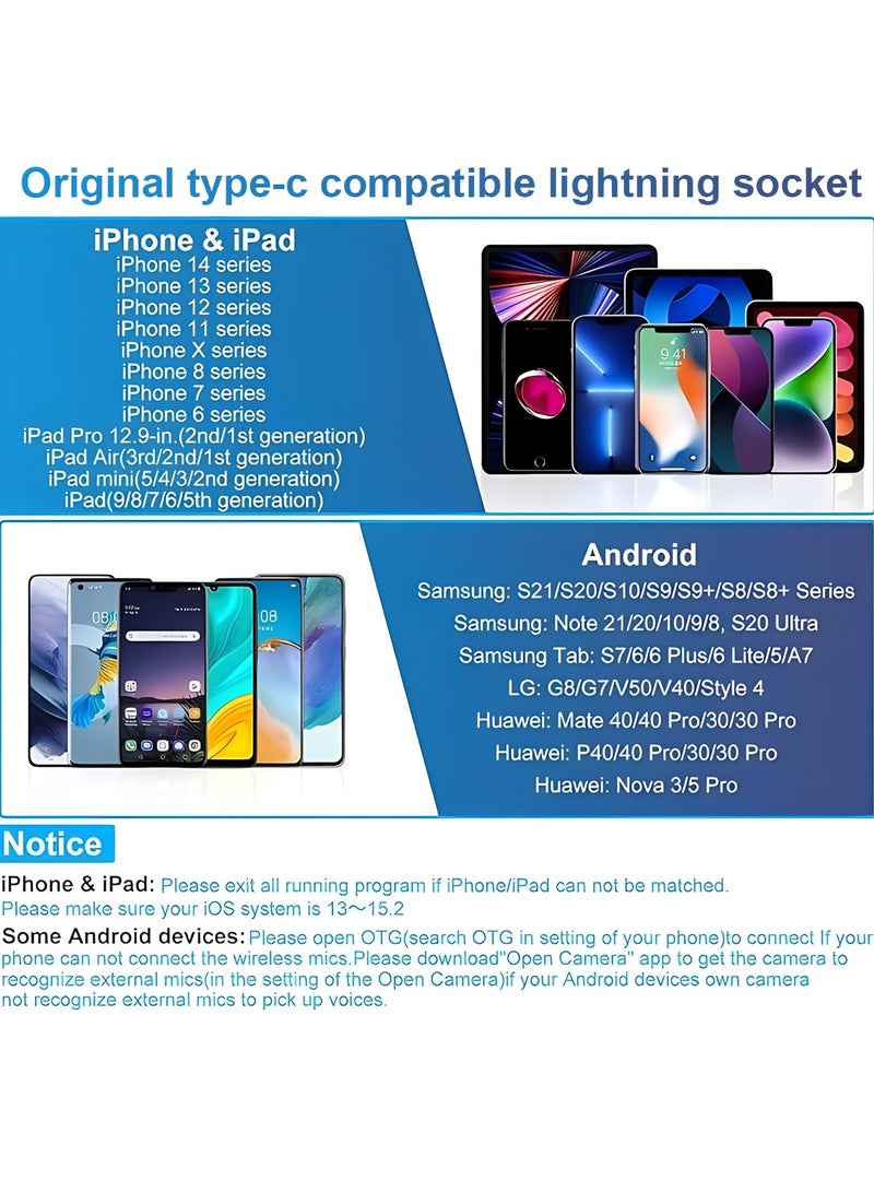 AL RAID Wireless lavalier microphone for Type-C mobile phones, USB-C iPhone 15 charging case, noise-cancelling mini lavalier microphone, clip-on microphone for video recording, streaming singing - Image 5