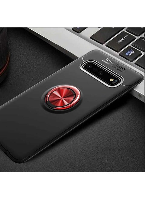 Galaxy S10 Plus Case Ring Silicone Range - Black-Red