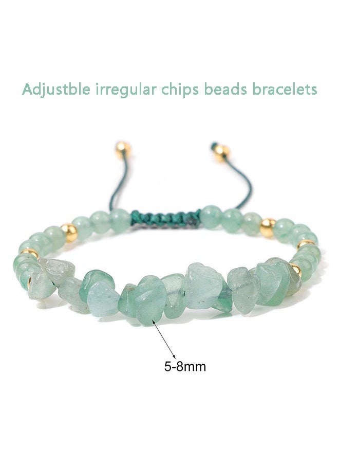 أساور الأحجار الكريمة غير المنتظمة ذات النسج القابلة للتعديل، أساور من ريكاي من كريستال الحجارة الطبيعية - Image 5