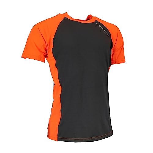 Sharkskin Rapid Dry Rashie, Short Sleeve Top, Lightweight Swimsuit Top with Sun Protection and Water-Repellent Technology, Charcoal/Orange, 3X-Large - Image 1