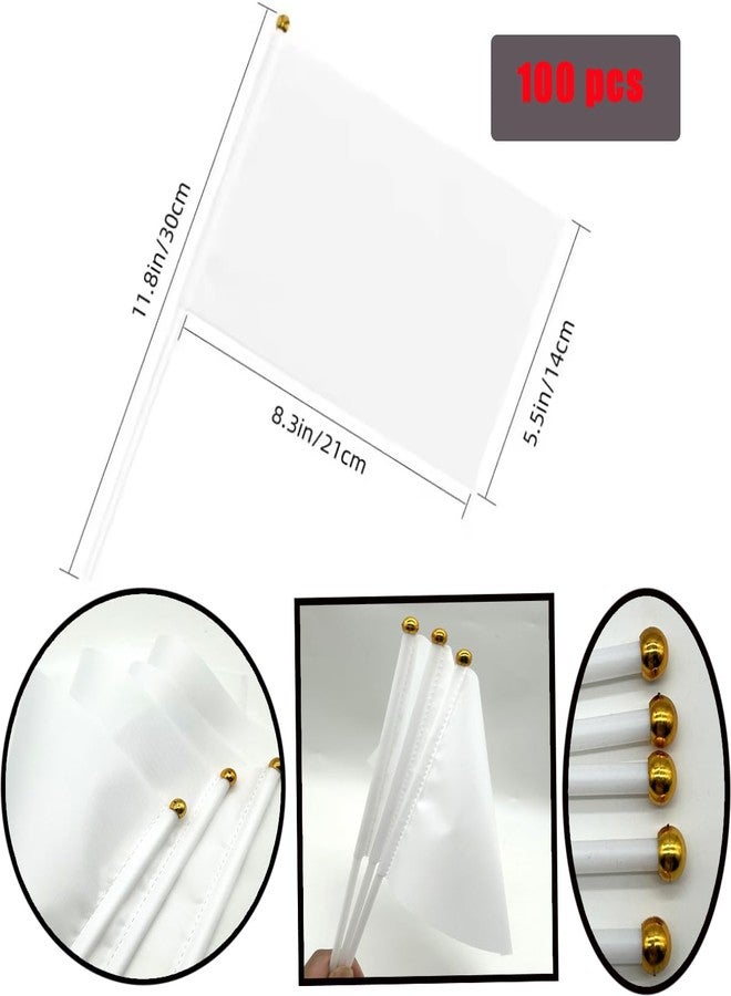 ZLY 100PCS White Flag Blank Flags Small Mini Plain White Marking DIY Flags On Stick,for Party Decorations for Parades,Grand Yard,Birthday,Dog Training Party Events Celebration - Image 2