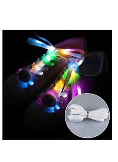 Y&D "LED Light Up Shoe Laces Flashing Colorful Glow in the Dark with 3 Modes for Party Favors Hip Hop Dancing Cycling Hiking Skating White Shoelaces Gifts Kids Boys and Girls 2 Pairs"  - Image 5