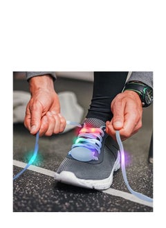 Y&D "LED Light Up Shoe Laces Flashing Colorful Glow in the Dark with 3 Modes for Party Favors Hip Hop Dancing Cycling Hiking Skating White Shoelaces Gifts Kids Boys and Girls 2 Pairs"  - Image 4
