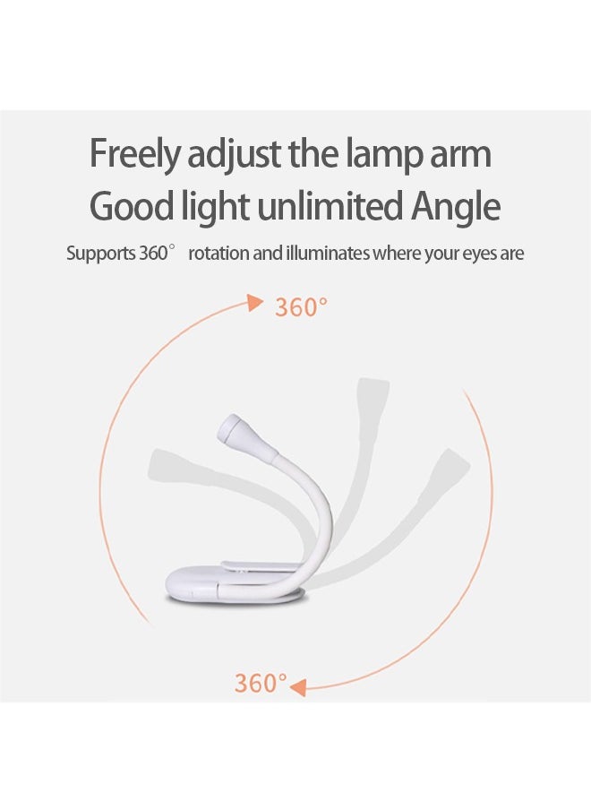 Beauenty - Mini Clip Light,2024 New Mini Portable Small Desk Lights Type-C USB Charging 3 Light Color Adjustable Brightness 360° Foldable LED Soft Light Reading Night Lamp For Creative Gifts Study Bedroom Beds - Image 1