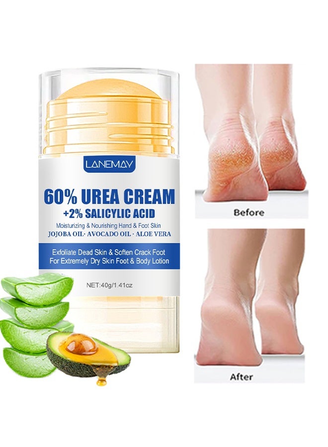 LANEMAY Urea Cream 60 Percent for Feet Maximum Strength with 2% Salicylic Acid, Callus Remover, Dead Skin Exfoliation, Moisturizing & Nourishing Hand & Foot Skin, JOJOBA OIL· AVOCADO OIL·ALOE VERA  - Image 1