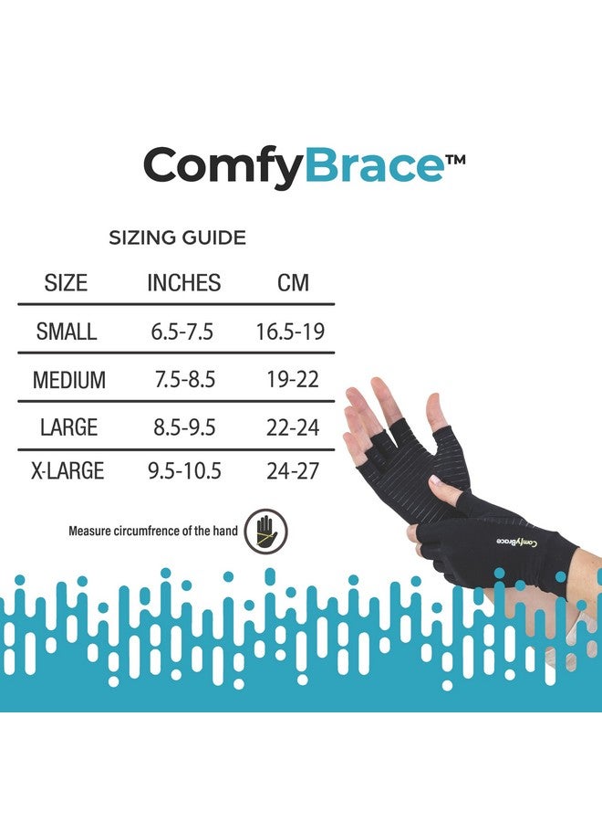ComfyBrace ComfyBrace Copper Infused Compression Arthritis Gloves for Hand & Finger Relief from pain/swelling caused by Rheumatoid Arthritis, Carpal Tunnel, Tendonitis and Poor Circulation, Fits Men & Women  - Image 2