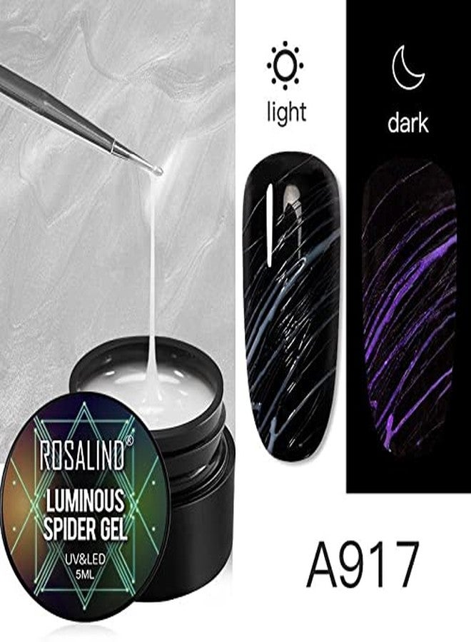 ROSALIND 5ml Luminous Spider Gel Bright for Nail Art Design LED/UV Lamp Long Lasting Quick Drying Luminous Art Wire Drawing Pulling Nail Polish Gel (Brush Not Included - A917) - Image 2
