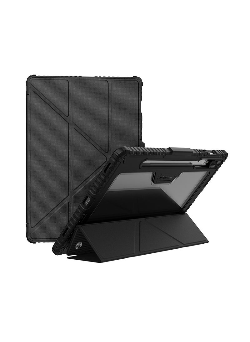 general Compatible with Samsung Galaxy Tab S9 Ultra Case 14.6 inch Leather Case Pro Multi-angle Folding Style For Galaxy Tab S9 Ultra Cover (Black) - Image 1