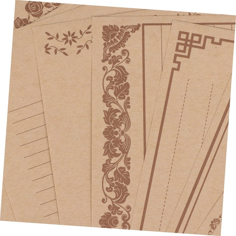 Vintage Kraft Writing Paper 8pcs Set Smooth Writing Charming Patterns Warm Colors for Home Office School - Image 5