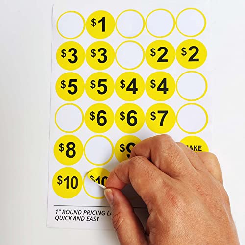GlowSand Garage Sale Stickers, Yard Sale Labels, Pre-Printed Price Stickers, Bright Yellow, 1 Inch - Image 3