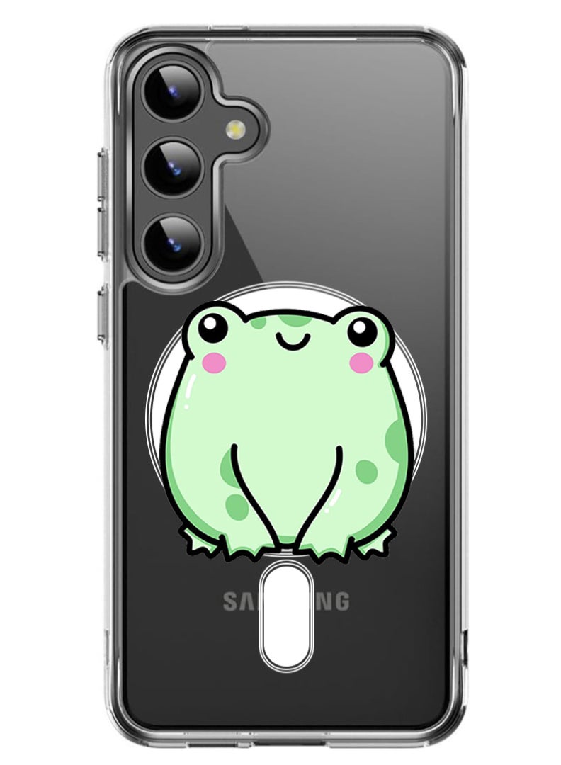 Theodor Magnetic Case for Samsung Galaxy S24 Plus 6.7-inch Compatible with MagSafe Wireless Charging, Shockproof Phone Bumper Cover frog copy - Image 1