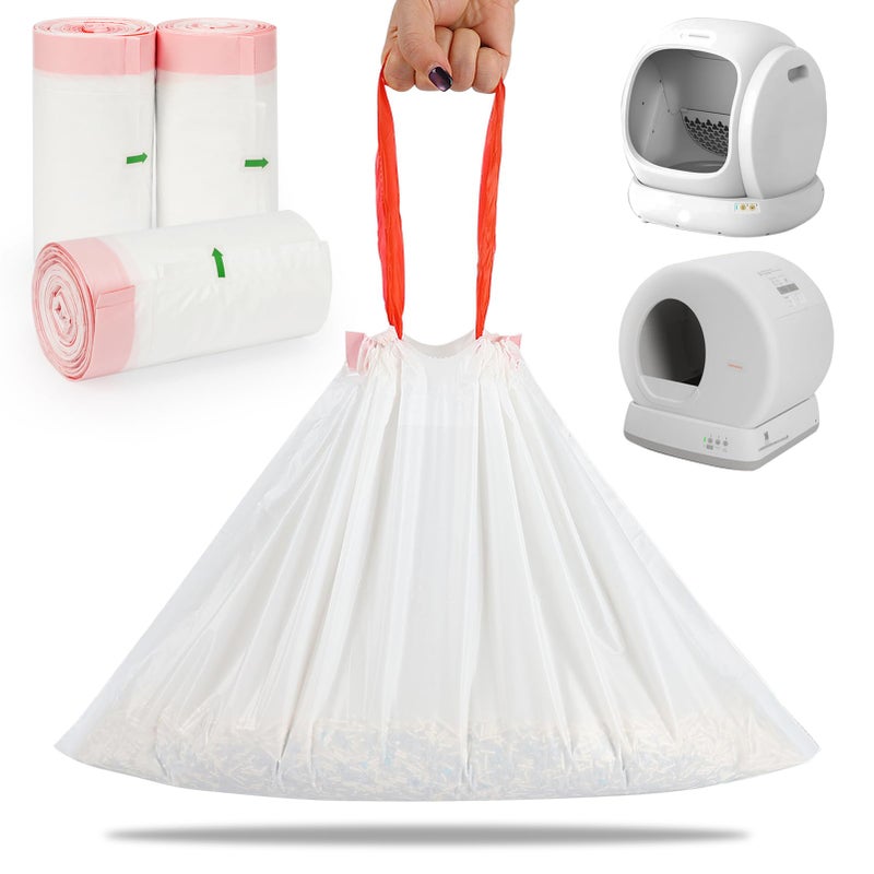 SZEE 120 Pcs Drawstring Automatic Litter Box Bags, Designed for Automatic Litter Box Featuring Side-Access Waste Storage, Compatible with MW-SC01/MW-SC02 - Image 1