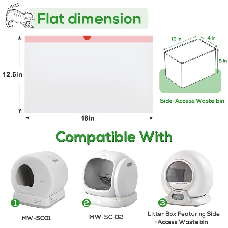 SZEE 120 Pcs Drawstring Automatic Litter Box Bags, Designed for Automatic Litter Box Featuring Side-Access Waste Storage, Compatible with MW-SC01/MW-SC02 - Image 2