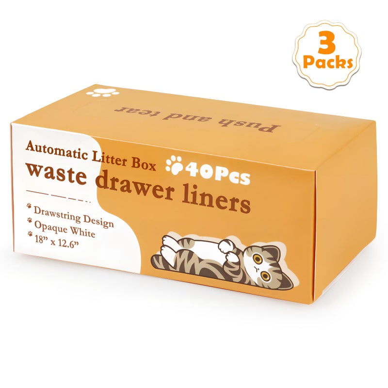 SZEE 120 Pcs Drawstring Automatic Litter Box Bags, Designed for Automatic Litter Box Featuring Side-Access Waste Storage, Compatible with MW-SC01/MW-SC02 - Image 3