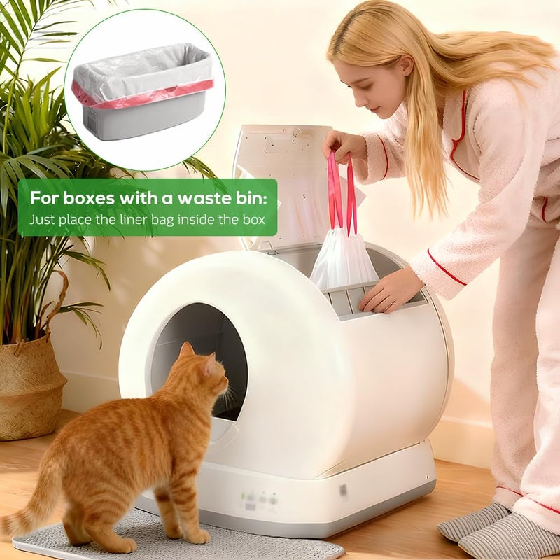 SZEE 120 Pcs Drawstring Automatic Litter Box Bags, Designed for Automatic Litter Box Featuring Side-Access Waste Storage, Compatible with MW-SC01/MW-SC02 - Image 4