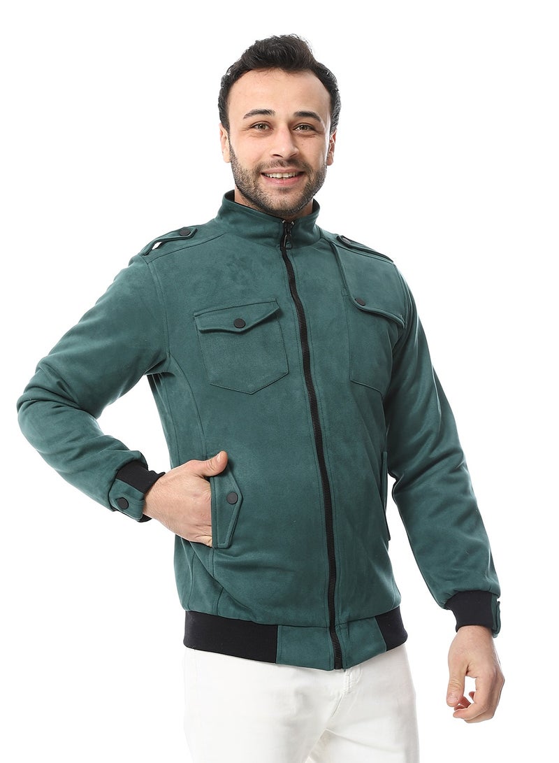 Caesar Mens Chmois Lining Jacket With Zipper And Front Pockets  - Image 2