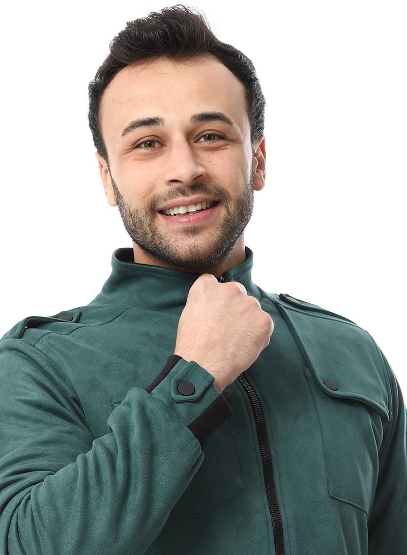 Caesar Mens Chmois Lining Jacket With Zipper And Front Pockets  - Image 3