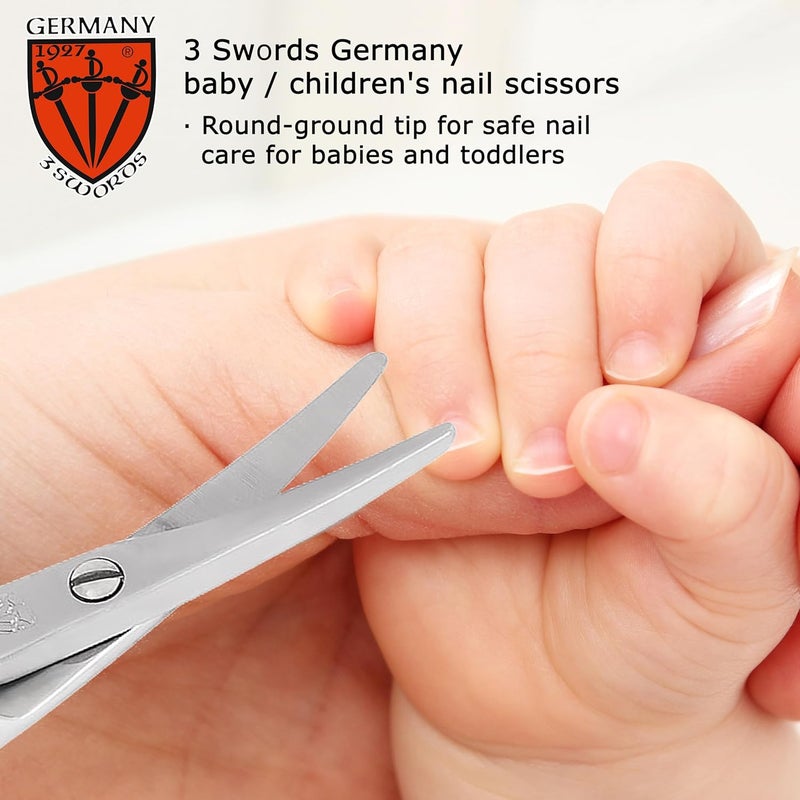 3 Swords Germany مقص أظافر الأطفال من 3 سيوف ألمانيا مقصات أمان مع أطراف مدورة للأطفال والرضع والصغار مع علبة طائر مضحك كوربي جودة علامة تجارية من الفولاذ المقاوم للصدأ مصنوعة في ألمانيا 555 - Image 4