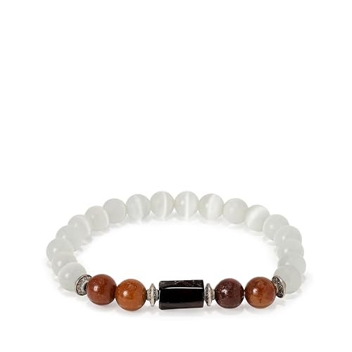 Divine Hindu - Natural Selenite Bracelet for Men & Women – White Satin Spar Healing Crystal for Cleansing, Clarity & Peace – Spiritual Reiki Energy Yoga Bracelet, Authentic Liquid Light Stone - Image 1