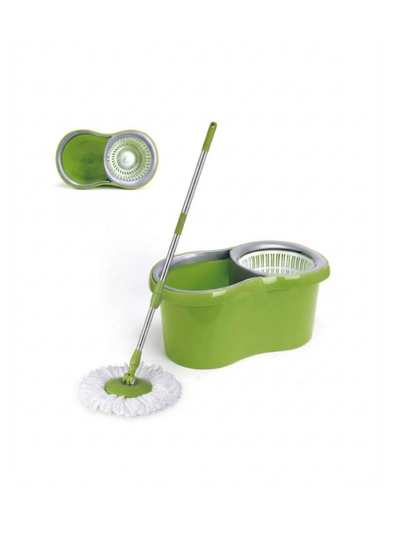 TSUMAB 360° Spin Mop & Bucket Set with Hand-Free Wringer, Adjustable Stainless Steel Handle & 2 Microfiber Mop Pads – Floor Cleaning System - Image 2