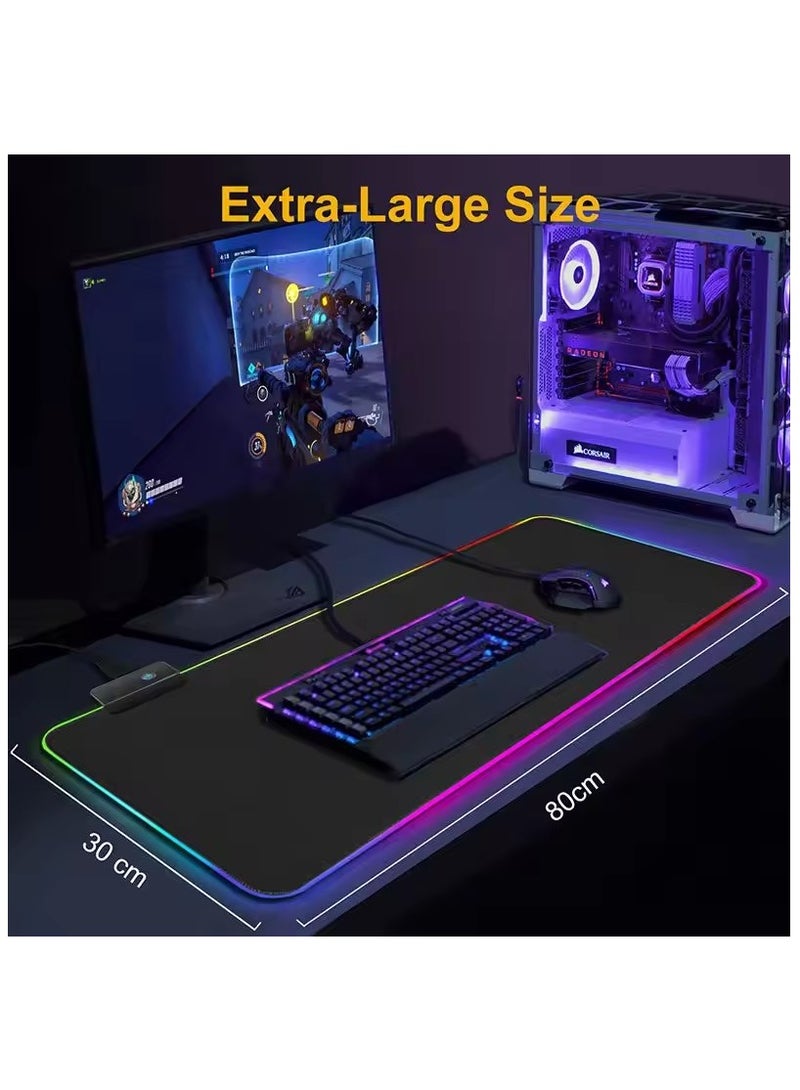 RGB illuminated gaming keyboard mouse pad - Image 1