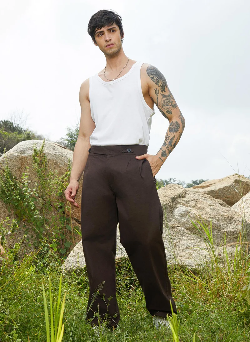 Campus Sutra Lightweight - Straight-Fit Tailored Trousers