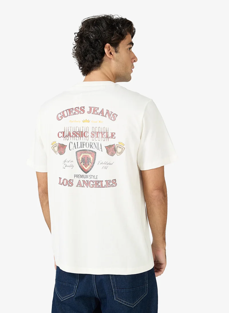 Casual Back Print Crew Neck T-Shirt