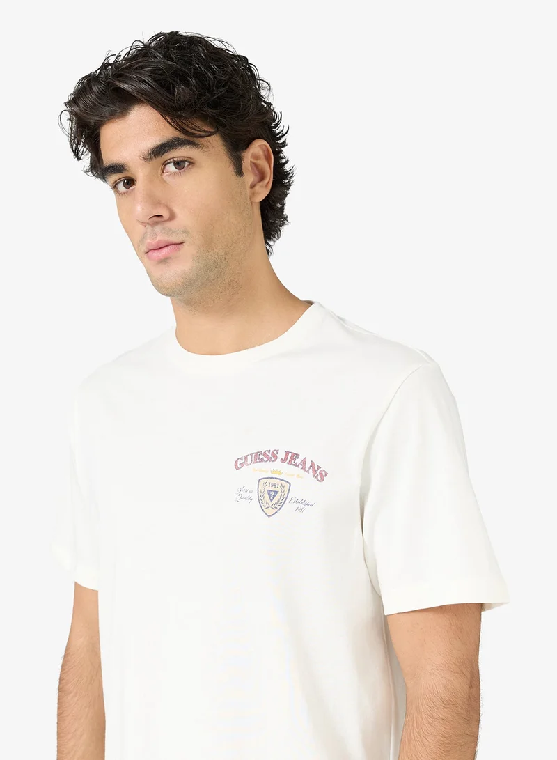 GUESS Casual Back Print Crew Neck T-Shirt