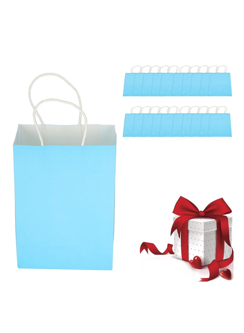 إي سي في في مجموعة حقائب هدايا ECVV مكونة من 12 قطعة من أكياس الورق الصديقة للبيئة مع مقابض وأكياس ورقية كبيرة وحقائب تسوق وحقائب كرافت وحقائب بيع بالتجزئة وحقائب الحفلات (أزرق، 21 * 15 * 8 سم) - Image 4