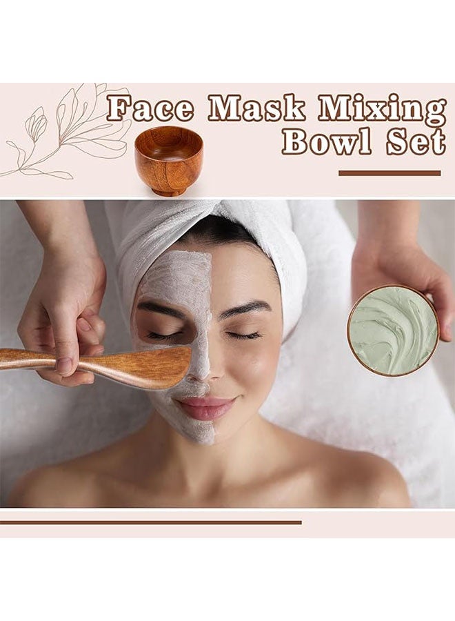 3 Pcs Skin Care Beauty Tool Set with Wooden Mask Bowl, Brush and Spoon, DIY Facial Kit for Women Mask, DIY Skincare Products for Home, Salon - Image 4
